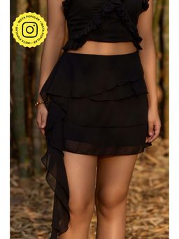 The Clothing Factory - Black Asymmetrical Layered Skirt