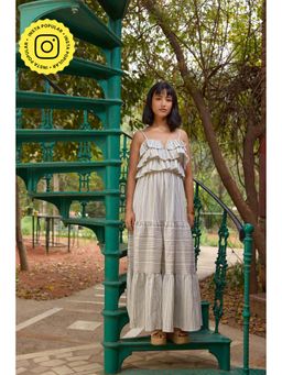The Clothing Factory - Striped Ruffle Tiered Maxi Dress