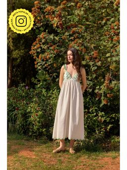The Clothing Factory - Palm Leaf Embroidered Midi Dress