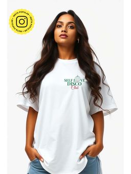 The Clothing Factory - White Self Love Disco Club Oversized T-shirt