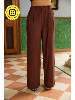 The Clothing Factory - Brown Pleated Casual Trouser