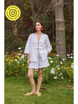 The Clothing Factory - White Tie-Up Eyelet Shirt