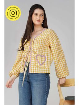 The Clothing Factory - Yellow Heart Applique Shirt Top