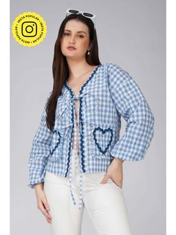 The Clothing Factory - Blue Heart Applique Shirt Top
