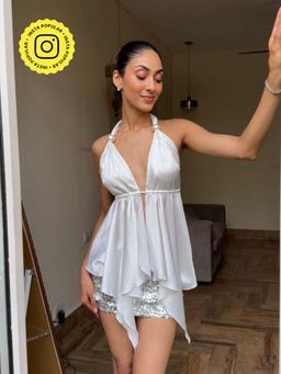 The Clothing Factory - White Tie Up Flowy Top