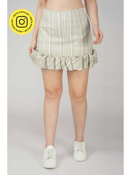 The Clothing Factory - Green Striped Skirt