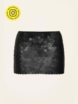 The Clothing Factory - Black Sequins Mini Skirt