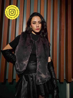 The Clothing Factory - Luxe Charcoal Grey Faux Fur Waistcoat