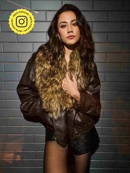 The Clothing Factory - Brown Faux Leather Fur Collar Jacket