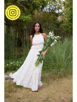 The Clothing Factory - Women White Georgette Solid Co-Ord Set