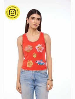 The Clothing Factory - Scarlet Shore Embroidered Tank