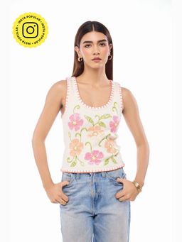 The Clothing Factory - Riviera Bloom Embroidered Tank