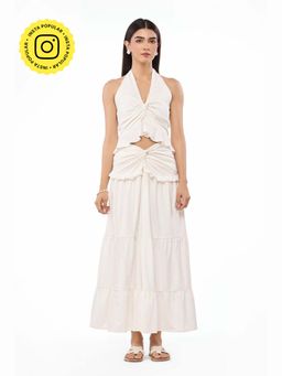 The Clothing Factory - Ivory Muse Ruched Maxi Skirt