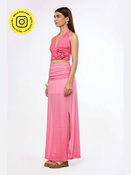 The Clothing Factory - Pink Ombre Sheer Maxi Skirt