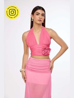 The Clothing Factory - Ombre Halter Pink Crop Top