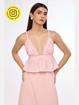 The Clothing Factory - Soft Pink Breeze Ruffle Top