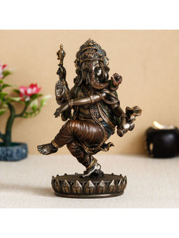 eCraftIndia - Dancing Lord Ganesha Cold Cast Bronze Resin Decorative Showpiece Figurine