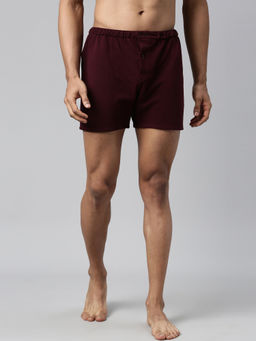 Rare Rabbit - Maroon Solid Shorts
