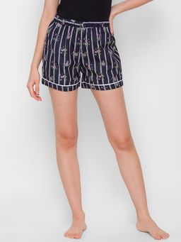 FashionRack - Women Rayon Floral Black Shorts