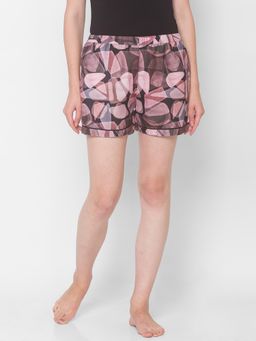 FashionRack - Women Rayon Printed Brown Shorts