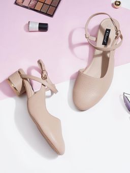 Sherrif Shoes - Women Beige Block Heels