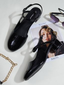 Sherrif Shoes - Women Black Block Heels