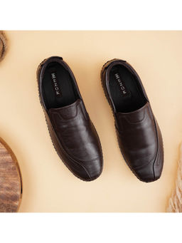 EZOK - Men Brown Leather Loafers
