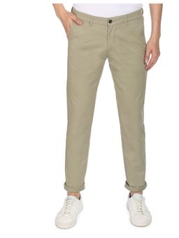 Arrow - Sports Men Light Olive Low Rise Solid Casual Trousers
