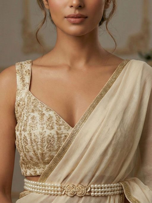 Niscka Women Triple Layered Faux Pearl Kamar Bandh