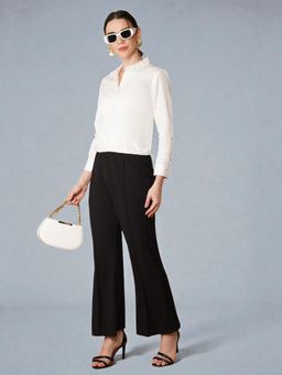 Twenty Dresses by Nykaa Fashion - Womens Stylish White Cotton Full Sleeve Fitted Formal Shirt