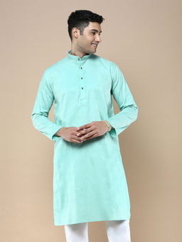 Sanwara - Green Sanwara Mens Ethnic Woven Cotton Silk Kurta