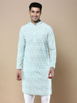 Sanwara - Green Stylish Ethnic Chikankari Kurta for Men