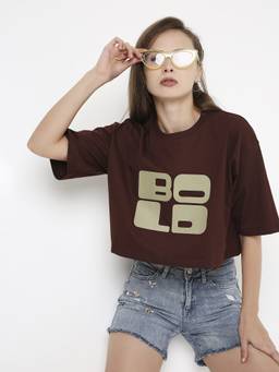 BLNK - Oversize Brown Typography Tshirt