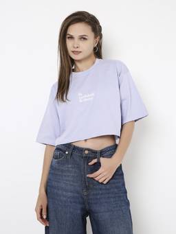 BLNK - Oversize Lavender Typography Tshirt