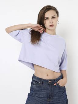 BLNK - Oversize Lavender Solid Tshirt