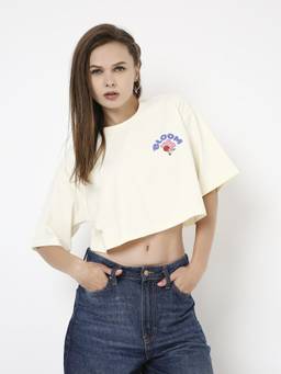 BLNK - Oversize Off White Typography Tshirt