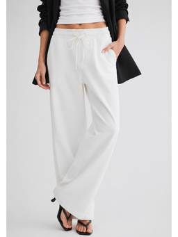 Lounge Dreams - Womens White Drawstring Caasual Trouser