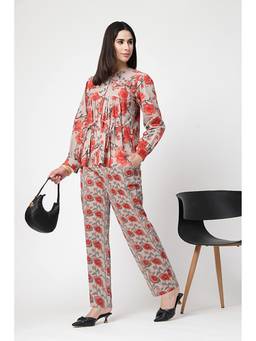 PERINI - Beige Cinnamon Floral Co-ord