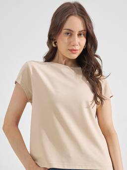 TOKYO TALKIES - Women Beige Tshirt
