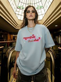 PRONK - Manifest That Shit Women Oversized Terry T-Shirt