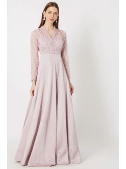 Masumi Mewawalla - Lavender Geometric Embroidered Gown