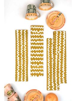 Freedom Tree - Worli Water Pure Cotton Lime Zest Print & Pattern Napkins - Set Of 4