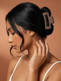 Hair Drama Co. - Matte Neutral Hair Claw Clips - Pack of 2 - Brown