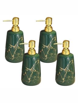 The Better Home - Green Marble Soap Dispenser Bottle, 260ml (Pack of 4)