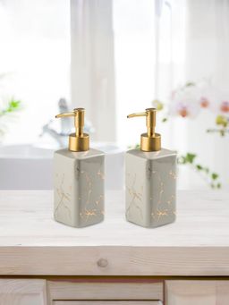 The Better Home - Grey Rectangle Soap Dispenser, 320ml (Pack of 2)