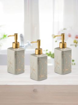The Better Home - Grey Marble Soap Dispenser, 320ml (Pack of 3)