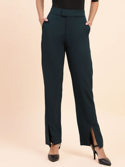 CAMLA - Barcelona Side Slit Salem Blue Straight Fit Trousers