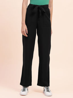 CAMLA - Barcelona Belted Waist Black Solid Trousers