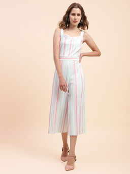 CAMLA - Barcelona Striped White Jumpsuit