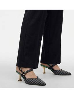 Shradha Hedau Footwear Couture - Black Pointed Toe Spool Heels Pumps